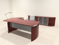 5pc Modern Contemporary L Shape Executive Office Desk Set, #RO-NAP-L8