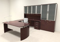 6pc Modern Contemporary U Shape Executive Office Desk Set, #RO-NAP-U9