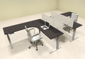 Two Persons L Shaped Power Adjustable Divider Workstation, #OF-CON-HP30