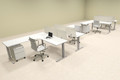 Four Persons L Shaped Power Adjustable Divider Workstation, #OF-CON-HP43