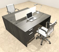 Two Person Modern Divider Office Workstation Desk Set, #OT-SUL-FP52