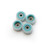 FlatFace Dual Durometer Bearing Wheels - Turquoise/White