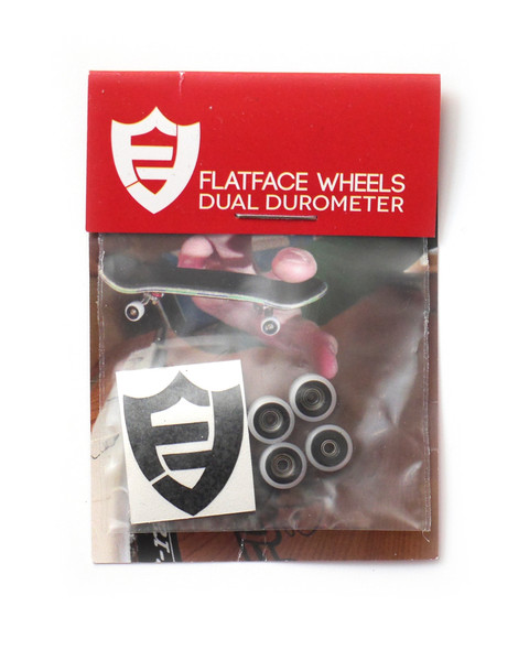 FlatFace Dual Durometer Bearing Wheels - Black/White
