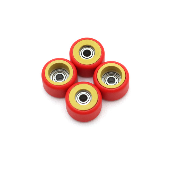 FlatFace Dual Durometer Bearing Wheels - Gold O/Red