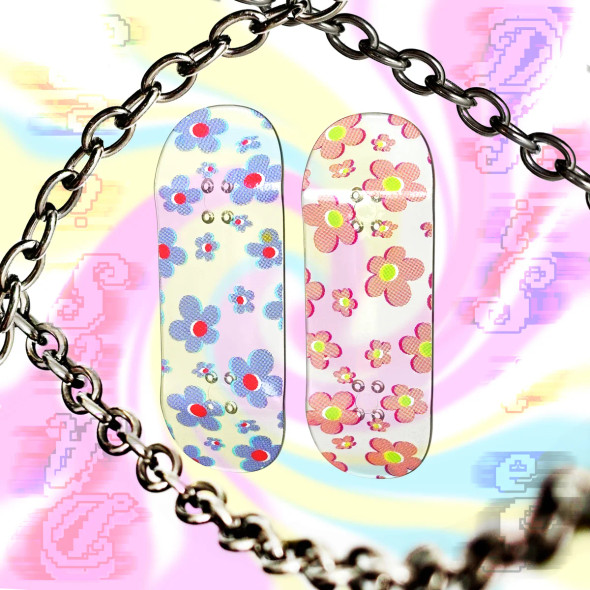 Crystal Ducky Clear - Purple Daisy Real Wear - 34mm