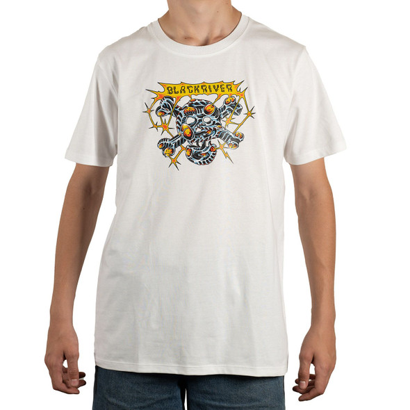 Blackriver Organic T-Shirt - Alienskull White