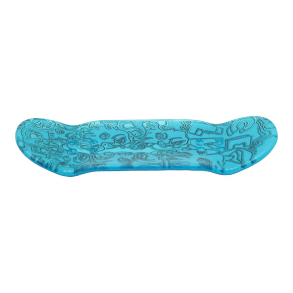 Crystal Ducky Deck Colored Polycarbonate - 34mm - Zeph Black Real Wear on Blue