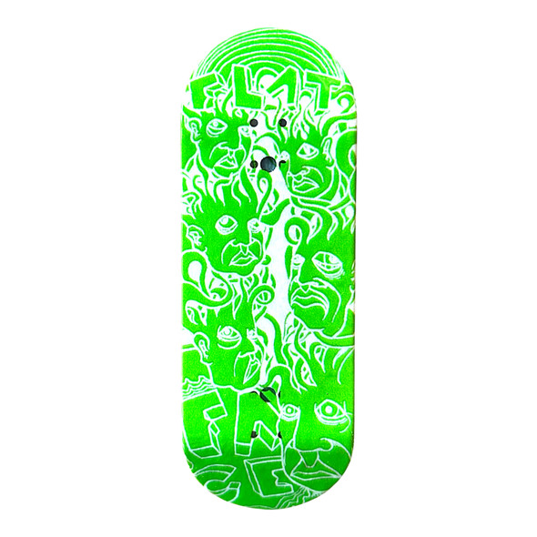 FlatFace Prototype Deck - 33.6mm - Green Zeph SE on White - Real Wear
