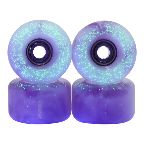 Blistered Urethane Wheels - Conical - Marble Swirl SunShift -> Purple, GLOW