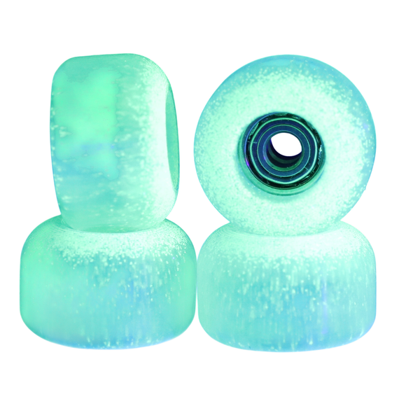 Blistered Asymmetrical Dual Bearing Wheels - 60D - Clear Glow