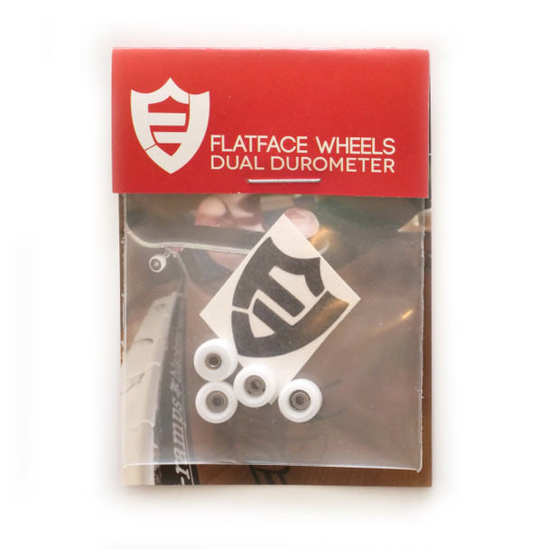 FlatFace Dual Durometer Bearing Wheels - White/White
