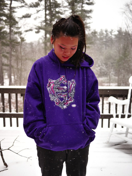 FlatFace Crystal Hoodie - Purple - S