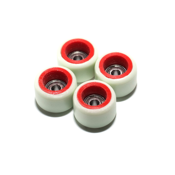FlatFace Dual Durometer Urethane Bearing Wheels - Red/Off-White* 72D