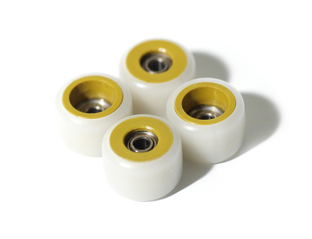 FlatFace Dual Durometer Bearing Wheels - Gold/White