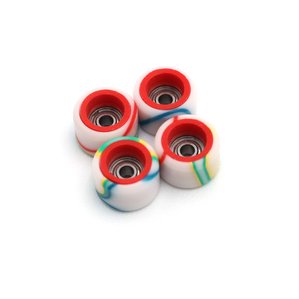 FlatFace Dual Durometer Bearing Wheels - Red/Candy Swirl