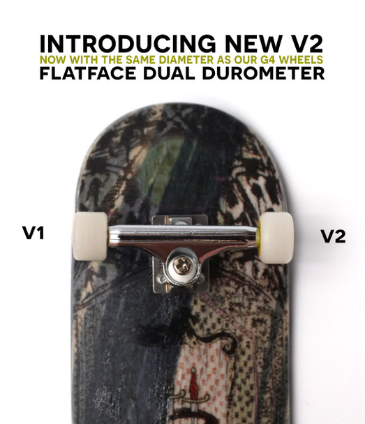 FlatFace Dual Durometer V2 Bearing Wheels - Gold O/White