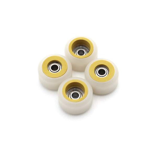 FlatFace Dual Durometer V2 Bearing Wheels - Gold O/White
