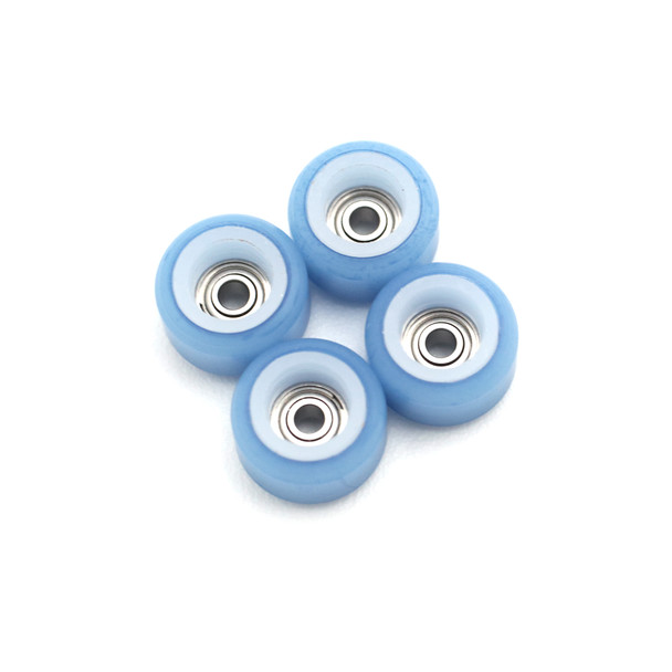 FlatFace Dual Durometer V2 Bearing Wheels - White/Blueberry