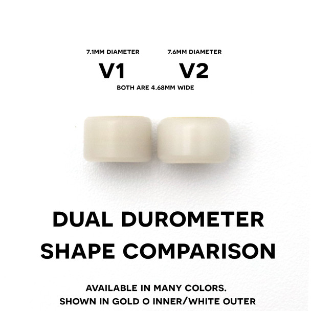 FlatFace Dual Durometer V2 Bearing Wheels - Blueberry/White