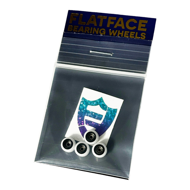 FlatFace Dual Bearing Dual Durometer V2 Bearing Wheels - Black/White