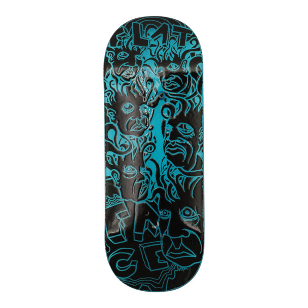Crystal Ducky Deck Colored Polycarbonate - 34mm - Zeph Black Real Wear on Blue