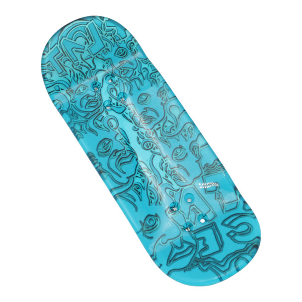Crystal Ducky Deck Colored Polycarbonate - 34mm - Zeph Black Real Wear on Blue