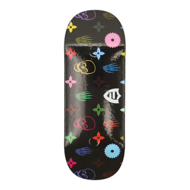 Ducky Deck Colored Polycarbonate - 34mm - Bones Black - Real Wear on Black