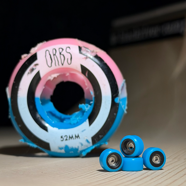 Dudeguy Recycled Outer x FlatFace Inner Core Single Bearing Wheels - Black/Blue