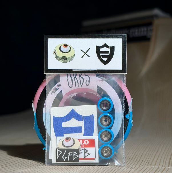 Dudeguy Recycled Outer x FlatFace Inner Core Single Bearing Wheels - Black/Blue