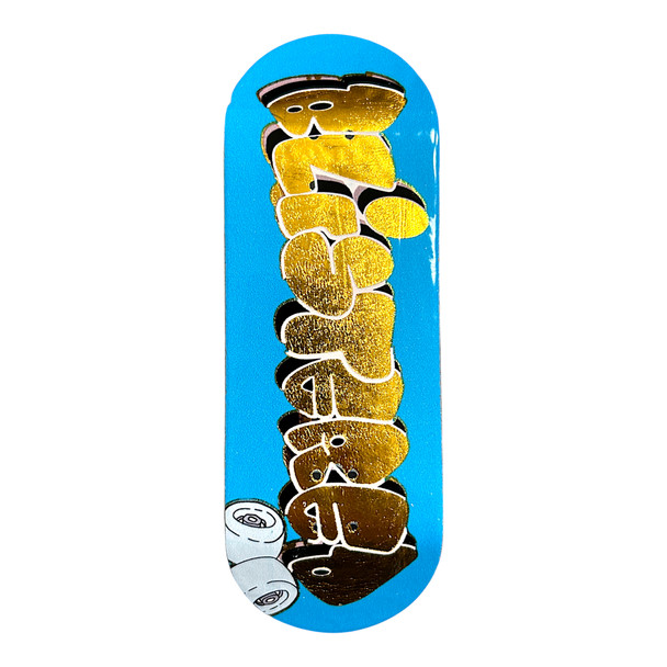 FlatFace G16 Deck - 33.6mm - Blistered Graffiti Blue/Gold Metallic Limited Edition - Real Wear