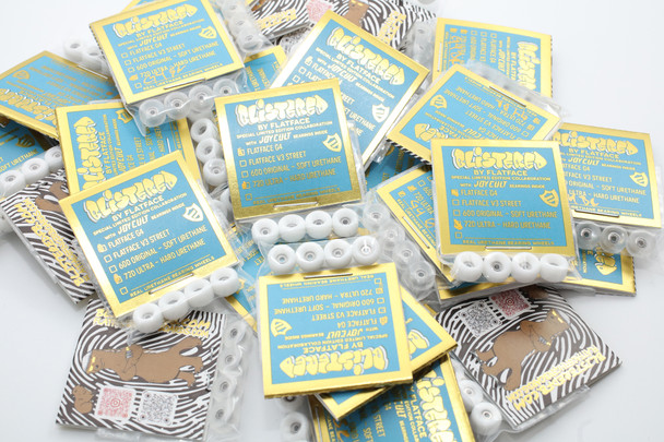 G4-BR Urethane Wheels - Blistered x FlatFace x Blackriver x JoyCult Bearings - Crystal Clear 72D ULTRA