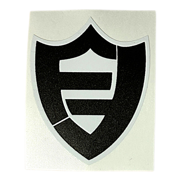FF Black Shield Sticker (White Outline)