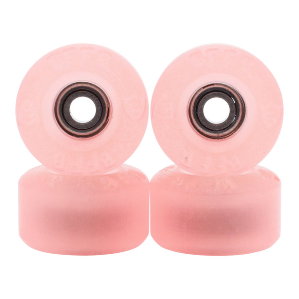 Blistered Urethane Wheels - FF V3 - Translucent Pink, Glow Front