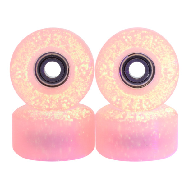 Blistered Urethane Wheels - FF V3 - Translucent Pink, Glow Front