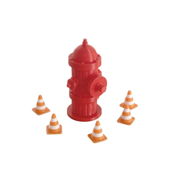 Fire Hydrant + 6 Cones - Silent Obstacles