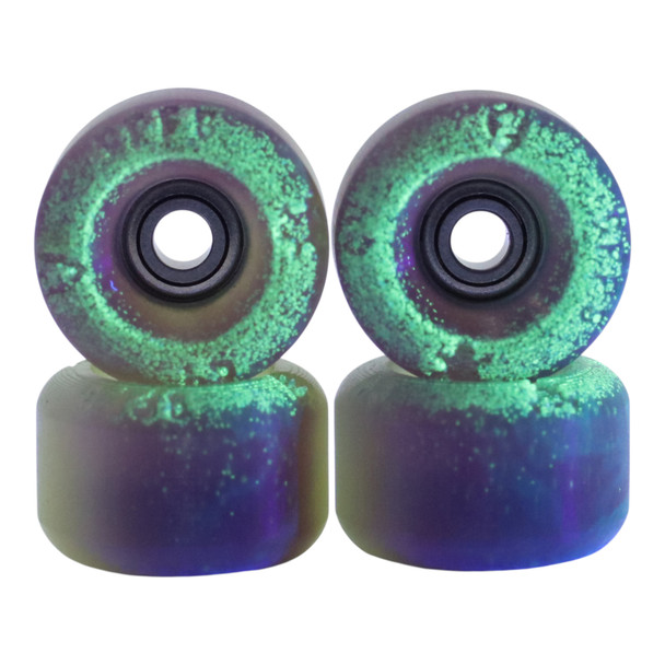G4-BR Blistered x FlatFace x Blackriver Urethane Wheels - Yellow SunShift -> Purple, Glow