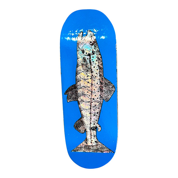 FlatFace G15 Deck - Faceshaver 33.6mm - Trout (Blue) Fish Scale Holographic - Real Wear