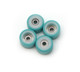 FlatFace Dual Durometer Bearing Wheels - White/Turquoise