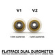 FlatFace Dual Durometer V2 Bearing Wheels - White/Blueberry