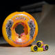 Dudeguy Recycled Outer x FlatFace Inner Core Single Bearing Wheels - Black/Yellow-Pink Swirl