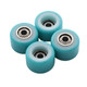 FlatFace Dual Bearing Dual Durometer V1 Bearing Wheels - White/Turquoise