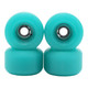 Blistered x FlatFace G4 Urethane Wheels - Turquoise, Glow Front - w JoyCult Bearings Collab
