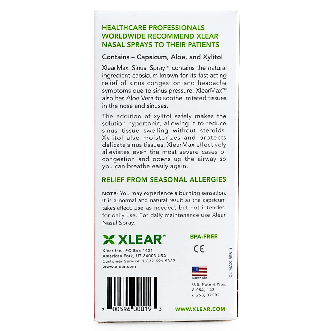 XCLEAR MAX Saline Sinus Spray with Capsicum, 45mL - Your Health Food Store  and So Much More!