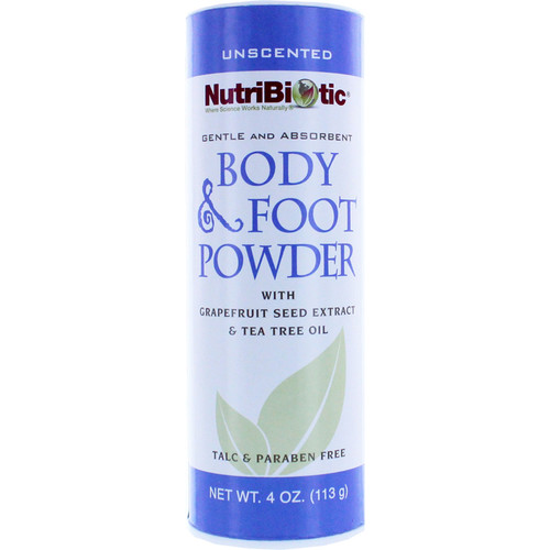 BODY & FOOT POWDER W/ GSE & TEA TREE OIL 4 OZ Nutribiotic