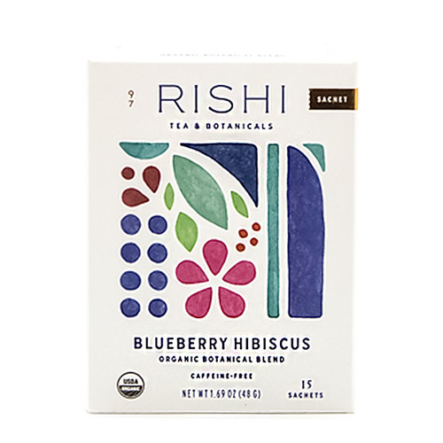 ORGANIC BLUEBERRY HIBISCUS TEA 15 BAGS rishi tea
