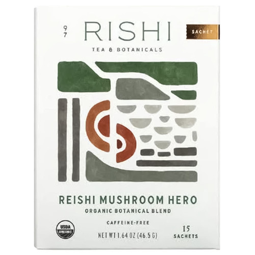 ORGANIC REISHI MUSHROOM HERO TEA 15 BAGS rishi tea