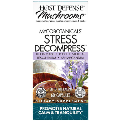 STRESS DECOMPRESS 60 CAPSULES Host Defense front box