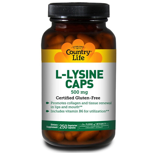 L-LYSINE 500 MG WITH B6 FOR UTILIZATION Country Life
