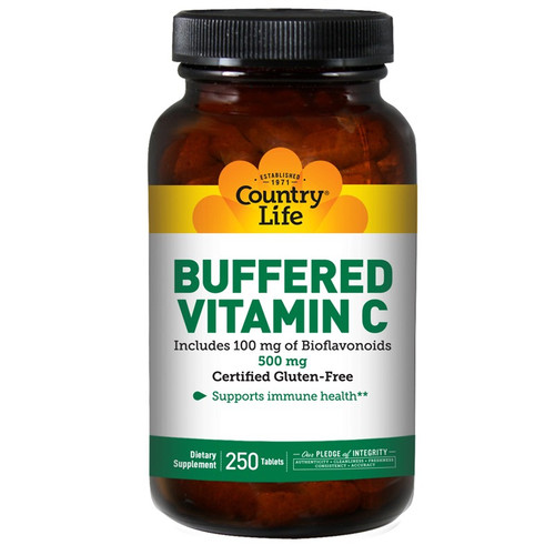 BUFFERED VITAMIN C 500 MG 250 TABLETS Country Life