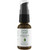 Amber bottle with pump, white label, green font reading Instant Facelift Serum Hyalogic